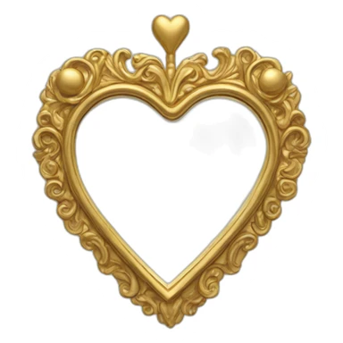 decorative gold heart mirror sticker