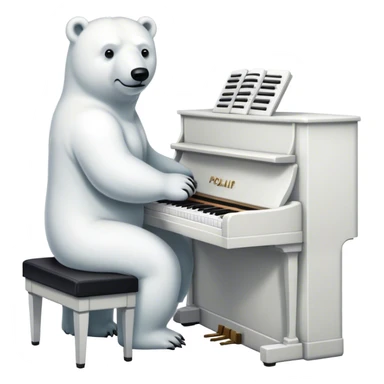 Polar bear playing piano sticker