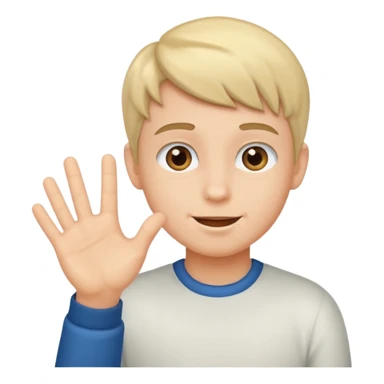 a boy saying hi sticker