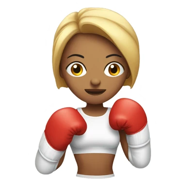 A female boxer with boxing gloves and having a six pack. sticker