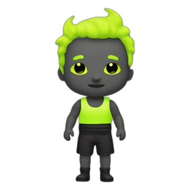 Homme chauve avec short fluo sticker