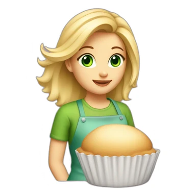 Blonde-hair-big-green-eyes-girl-baking sticker