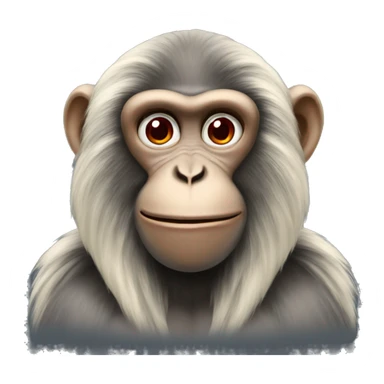 monkey with long hair and red lipstick  sticker