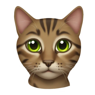 green eye, brown tabby cat body sticker