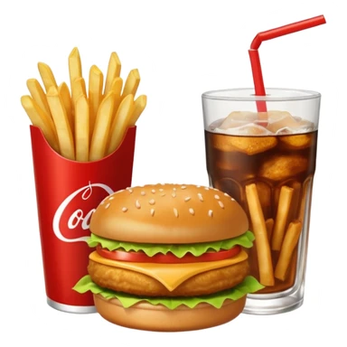 French fríes mc chicken and a coke sticker