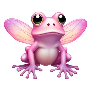 Light pink Fairy frog with gradient wings sticker