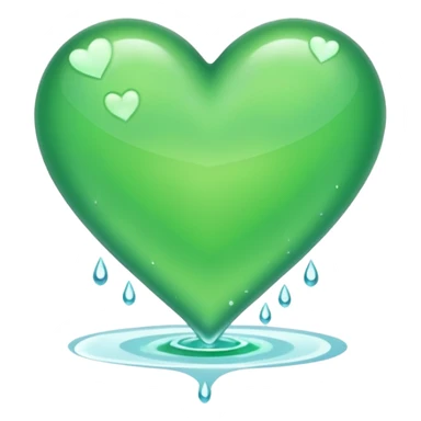 Corazón verde agua sticker