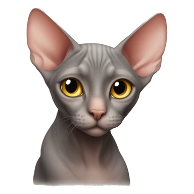sphinx cat shows heart sticker