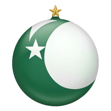 Pakistan countryball, green with white crescent and star sticker