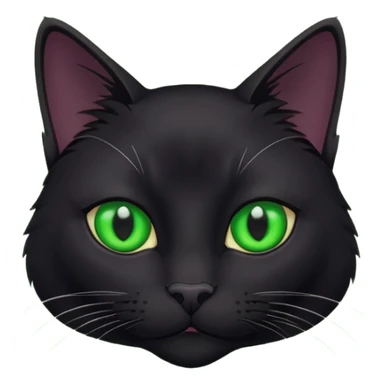 A beautiful cat black with Green eyes inter figure sticker