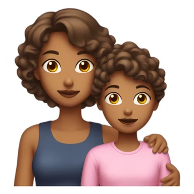 Girl with mom sticker