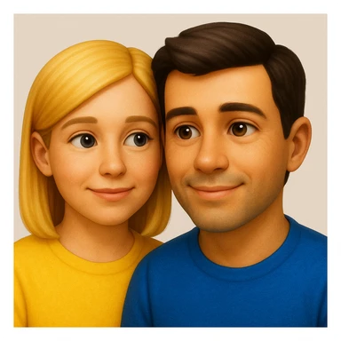 emoji stile iphone di relazione tra due persone, iperrealistico 4k sticker