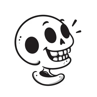 skull hand drawn doodle sticker