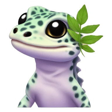 Lavender leopard gecko with leaf ninja headband sticker