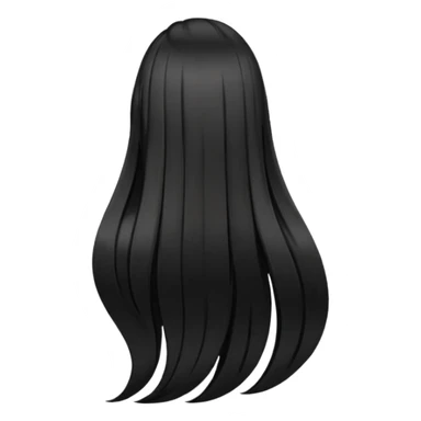 back view of long black hair sticker