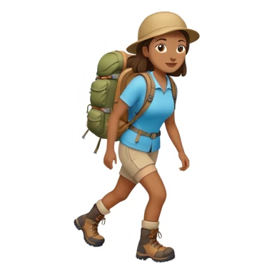 hiking woman sticker