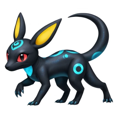 Nebulae Salandit-Umbreon-Fakémon-hybrid-creature (full body)  sticker