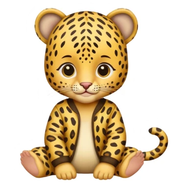 baby with leopard patterned clothes sticker