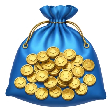 bag of blue coins sticker