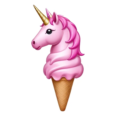 helado rosa con forma de unicornio  sticker