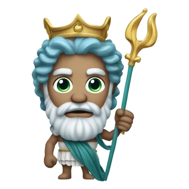Greek god Neptune with the trident sticker