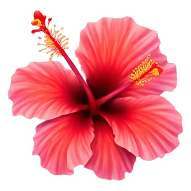 Red hibiscus flower sticker