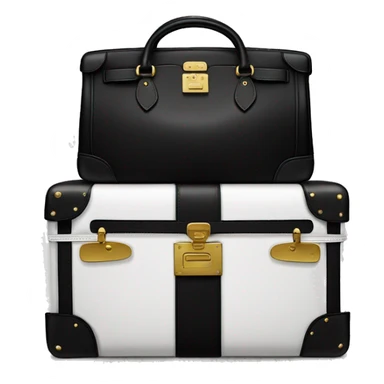 Aesthetic One black Hermes Birkin bag stay on the top of another luxury black baggage, like in An airport sticker