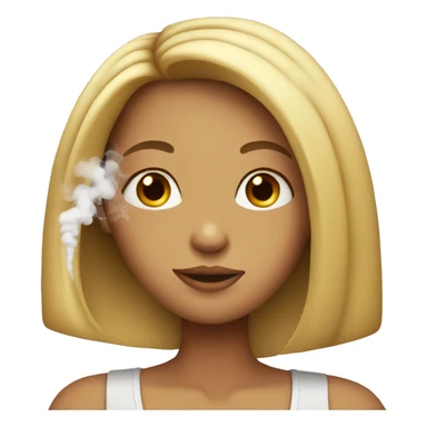 Pretty girl with long straight hair smoking sticker