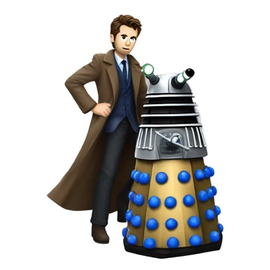 10th doctor riding a dalek sticker