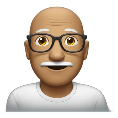 old bald guy with glasses sticker