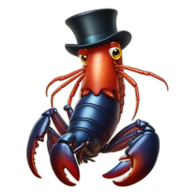 lobster with tophat sticker
