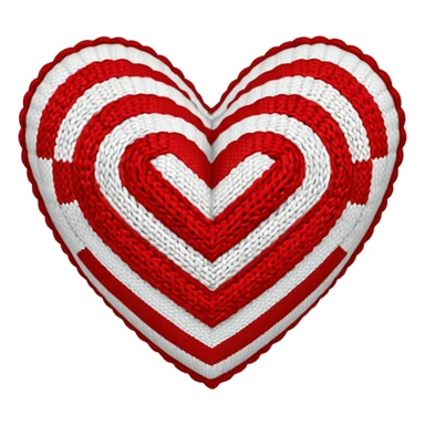 Vintage classic Patterned, Knitted heart  sticker