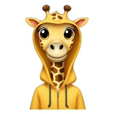 giraffe in hoodie saying "Hi" sticker