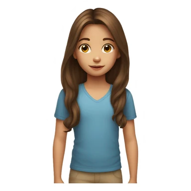 4 year old girl with long brown hair sticker