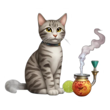 Katze mit Shisha sticker