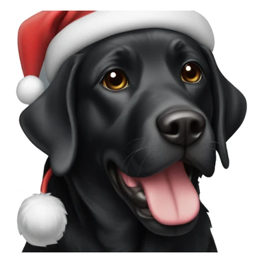 Black lab with Santa hat sticker