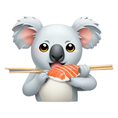 Koala eating salmon sushi sticker
