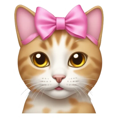 Cat with pink bow on her head sticker