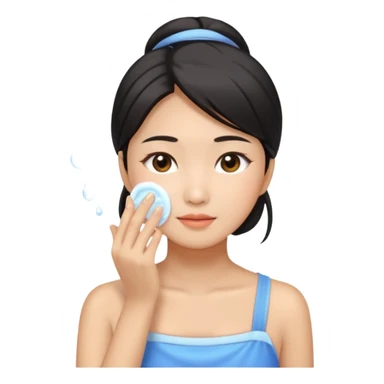 Asian Woman Washes Face sticker