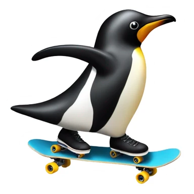 Pinguin em cima de um skate sticker