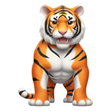 Orange tiger with white stripes instead of black sticker