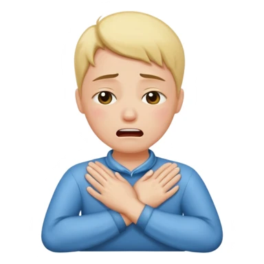 person crossing hands on neck crying  sticker