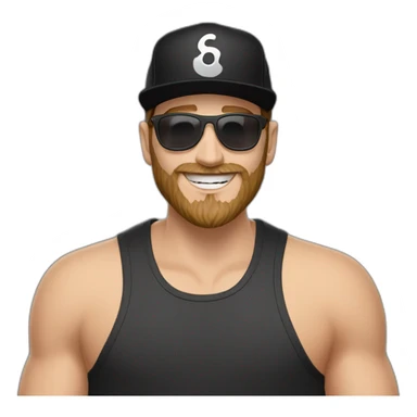 white skin man with medium beard smiling and wearing black snapback hat with “Funnel Secrets” signing on it sticker