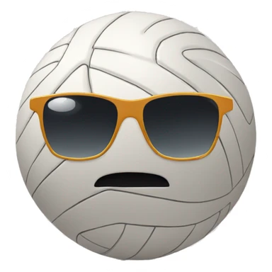 sunglasses emoji with a volleyball sticker