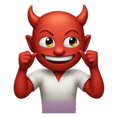 Devil smiling and rubbing hands together sticker