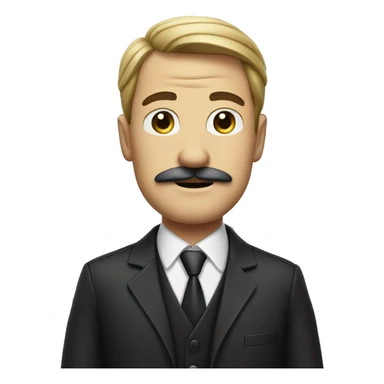 man in suit with square mustache saluting sticker