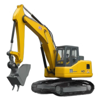 escavadeira hidráulica amarela  sticker