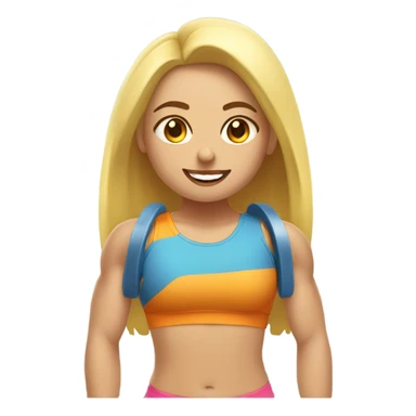 Chica rubia en el gym sticker