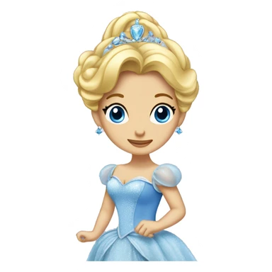Cinderella wearing the ball gown and glass slippers sticker