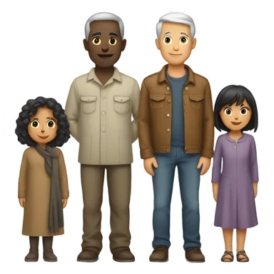 group of people standing in a row sticker